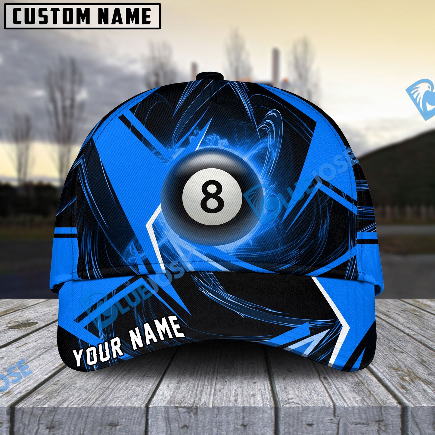 Frenzidea Billiards Ball 8 Stormeye Personalized Name Cap (6 Colors)