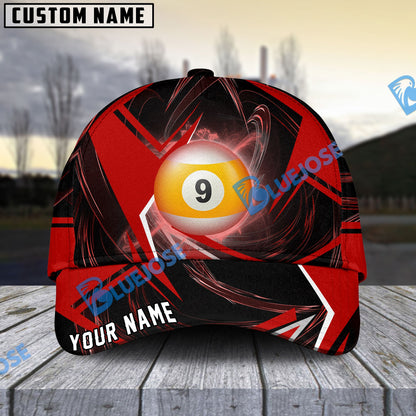 Frenzidea Billiards Ball 9 Stormeye Personalized Name Cap (6 Colors)