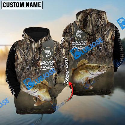 Frenzidea Customize Name Walleye Fishing Nature 3D Shirts
