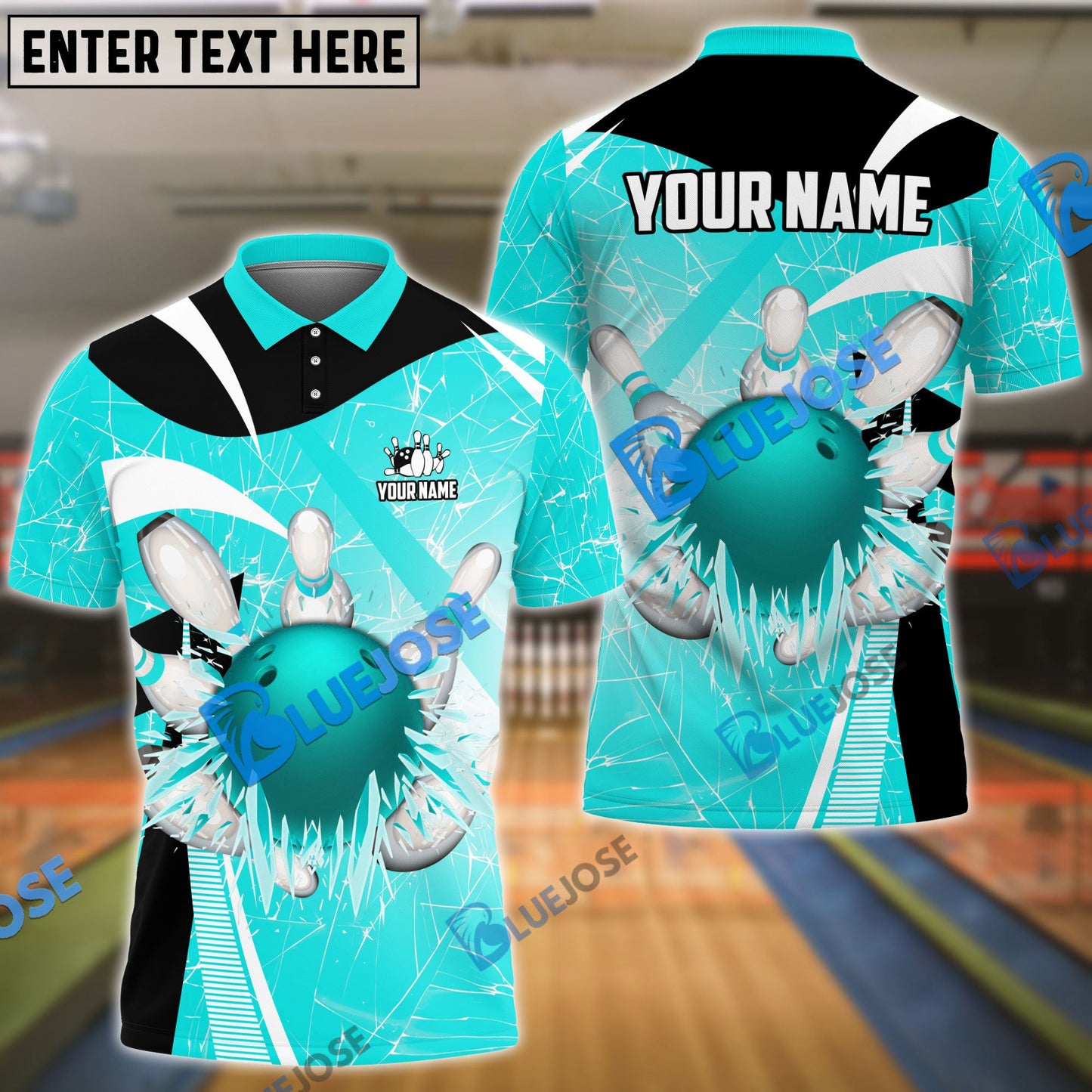 Frenzidea Bowling And Pins Ice Breaker Customized Name 3D Shirt (4 Colors)