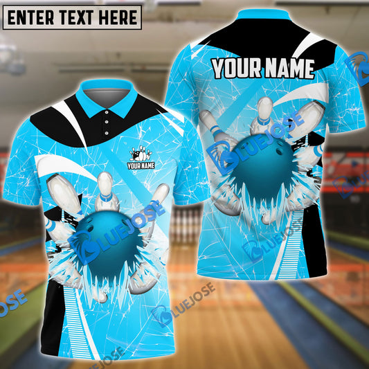 Frenzidea Bowling And Pins Ice Breaker Customized Name 3D Shirt (4 Colors)