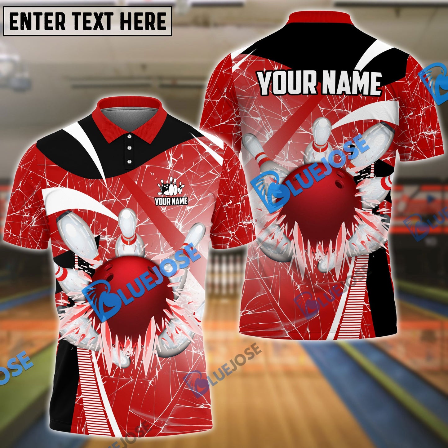 Frenzidea Bowling And Pins Ice Breaker Customized Name 3D Shirt (4 Colors)