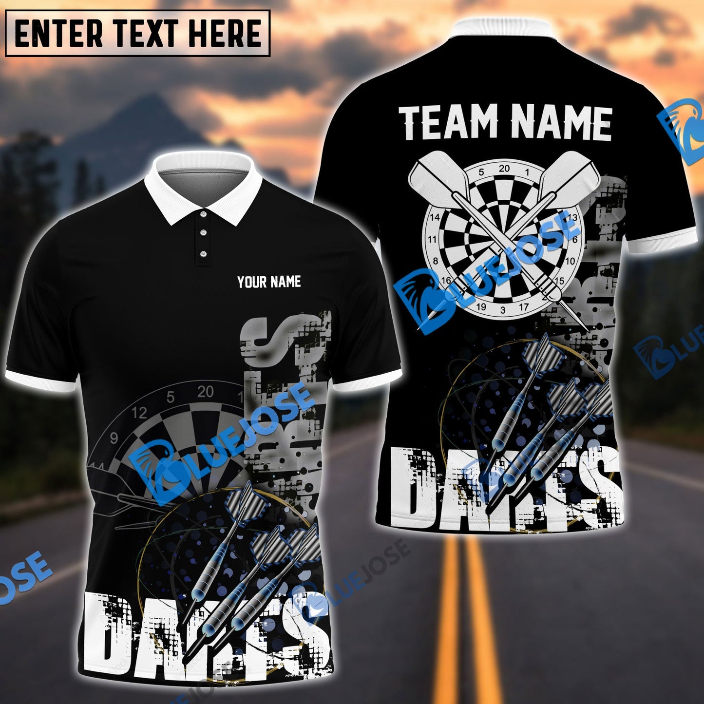 Frenzidea Darts Black Stylist Pro Personalized Name 3D Shirt