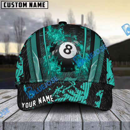 Frenzidea Billiards Ball 8 Abstract Grunge Texture Personalized Name Cap (5 Colors)