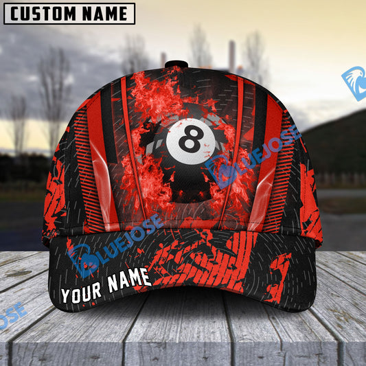 Frenzidea Billiards Ball 8 Abstract Grunge Texture Personalized Name Cap (5 Colors)