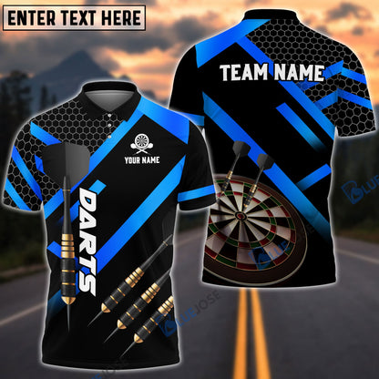 Frenzidea Darts Metalic Style Personalized Name, Team Name 3D Shirt (4 Colors)