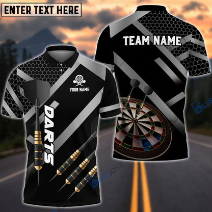 Frenzidea Darts Metalic Style Personalized Name, Team Name 3D Shirt (4 Colors)