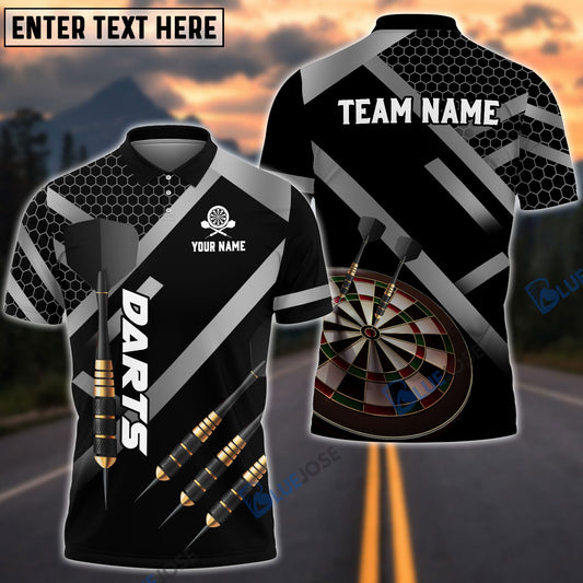 Frenzidea Darts Metalic Style Personalized Name, Team Name 3D Shirt (4 Colors)
