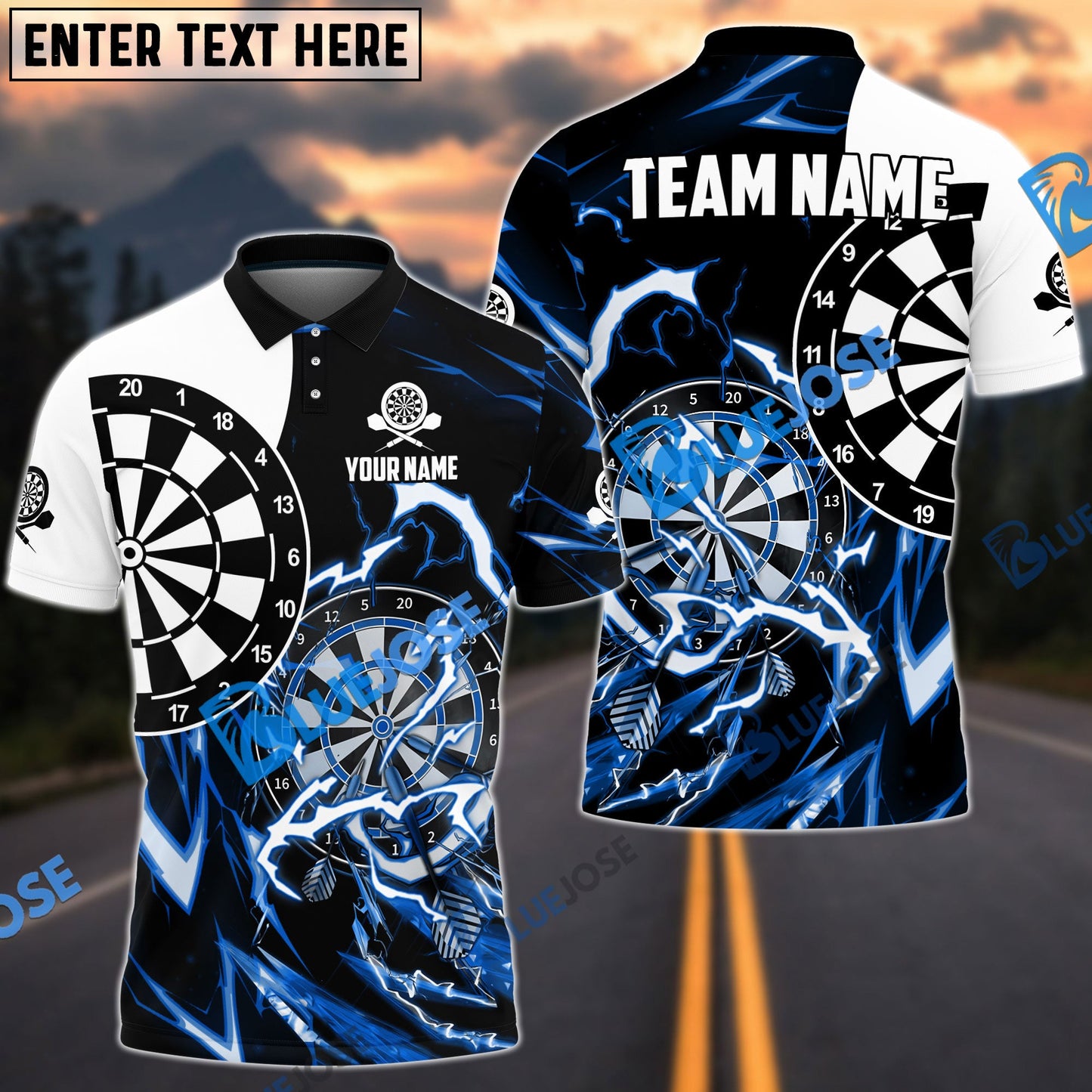 Frenzidea Thunder Impact Darts Personalized Name, Team Name 3D Shirt (6 Colors)