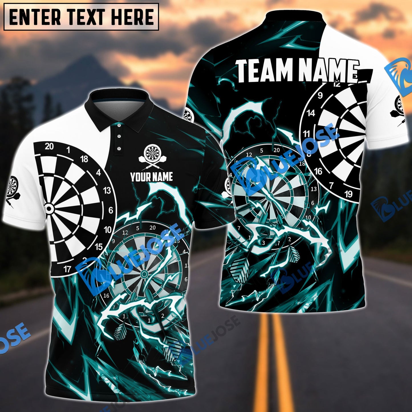 Frenzidea Thunder Impact Darts Personalized Name, Team Name 3D Shirt (6 Colors)