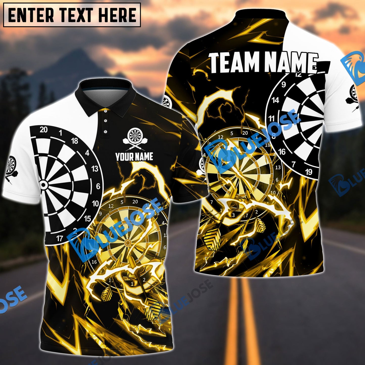 Frenzidea Thunder Impact Darts Personalized Name, Team Name 3D Shirt (6 Colors)