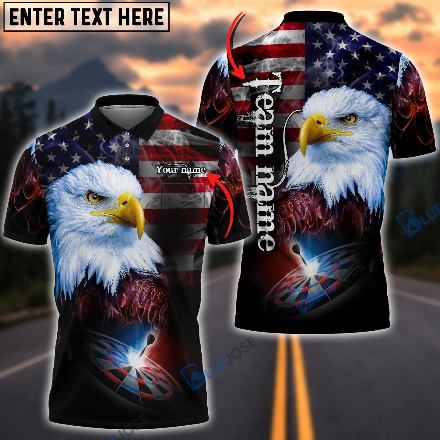 Frenzidea USA Eagle Darts Personalized Name, Team Name 3D Shirt