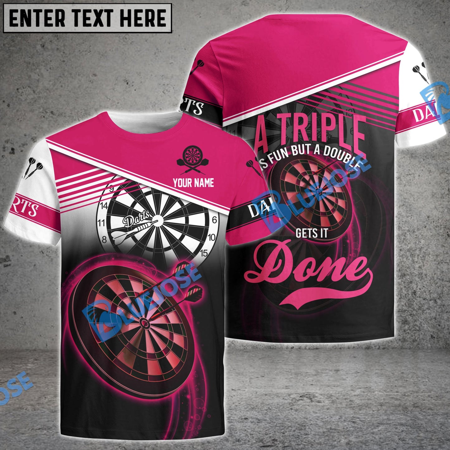 Frenzidea Darts Triple Is Fun Personalized Name 3D Shirt
