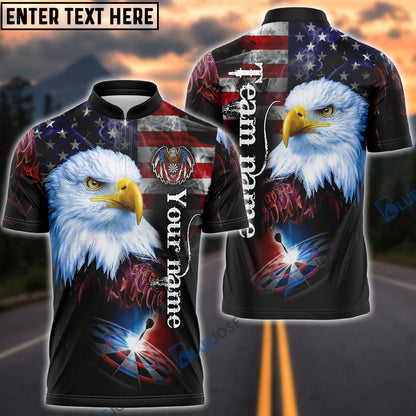 Frenzidea USA Eagle Darts Personalized Name, Team Name 3D Shirt