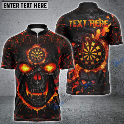 Frenzidea Darts Fire Skull Personalized Name 3D Shirt