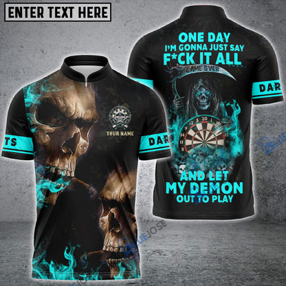 Frenzidea Darts Smoke Skull Personalized Name 3D Shirt