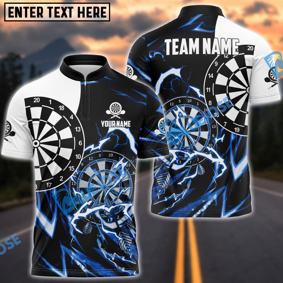 Frenzidea Thunder Impact Darts Personalized Name, Team Name 3D Shirt (6 Colors)