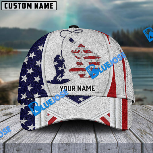 Frenzidea Personalized Large Mouth Bass Fishing American Dusty Style Classic Cap