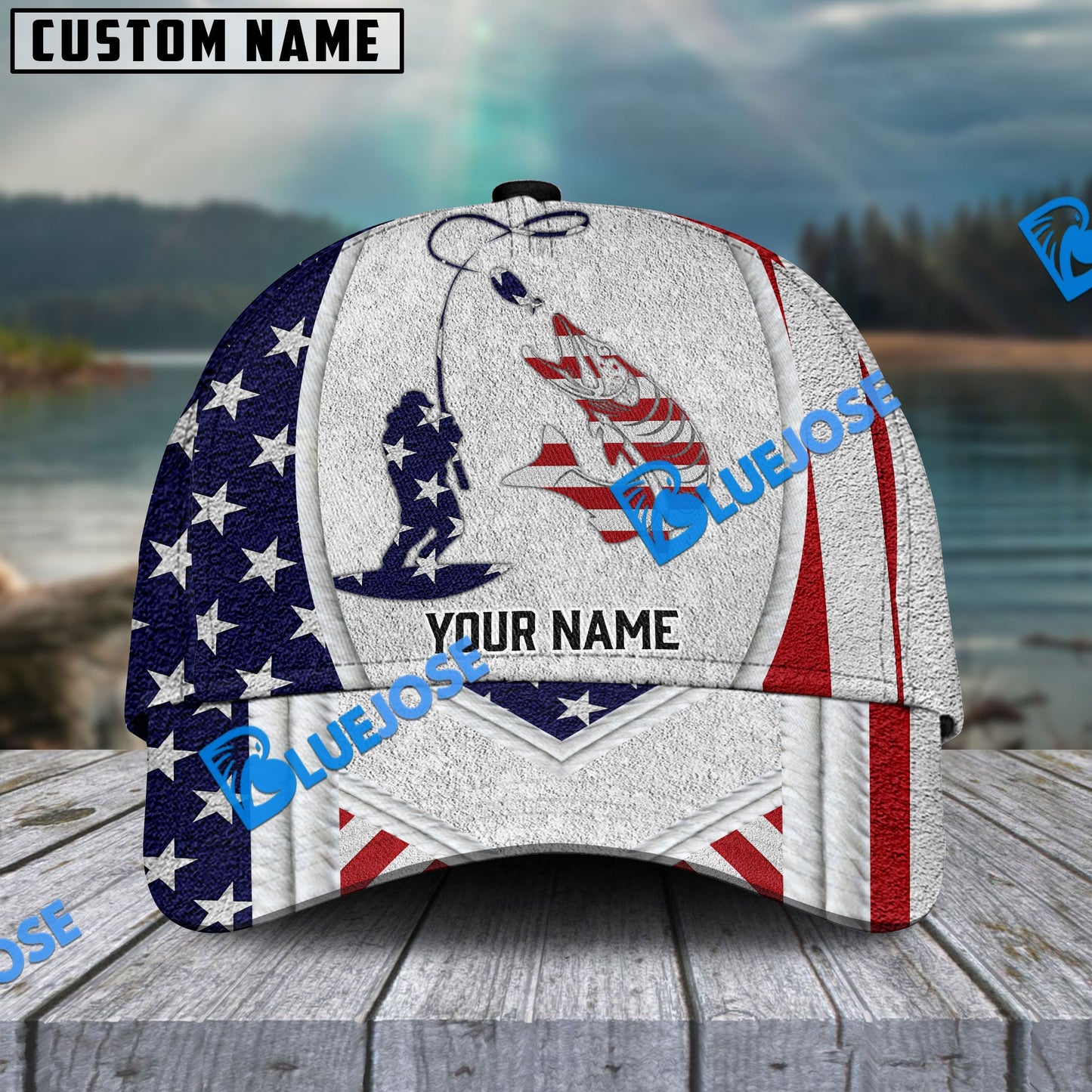 Frenzidea Personalized Musky Fishing American Dusty Style Classic Cap