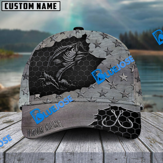 Frenzidea Personalized Bass Fishing Black Metal Pattern Classic Cap