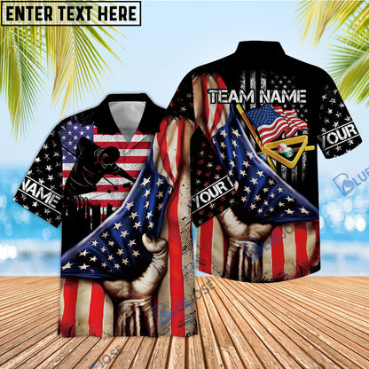 Frenzidea Billiards American Flag Player Personalized Name, Team Name Shirt