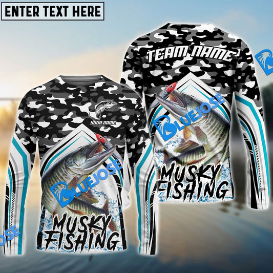 Frenzidea Salmon Fishing Black Camo Sport Custom Name & Team Name 3D Shirts