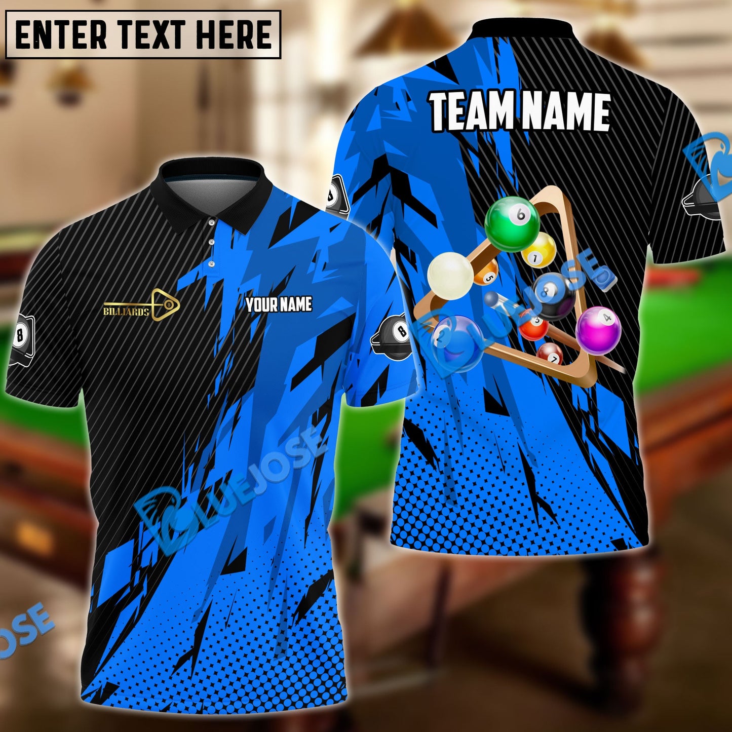 Frenzidea Billiards Ball 8 Champion Personalized Name, Team Name Unisex Shirt ( 6 Colors )