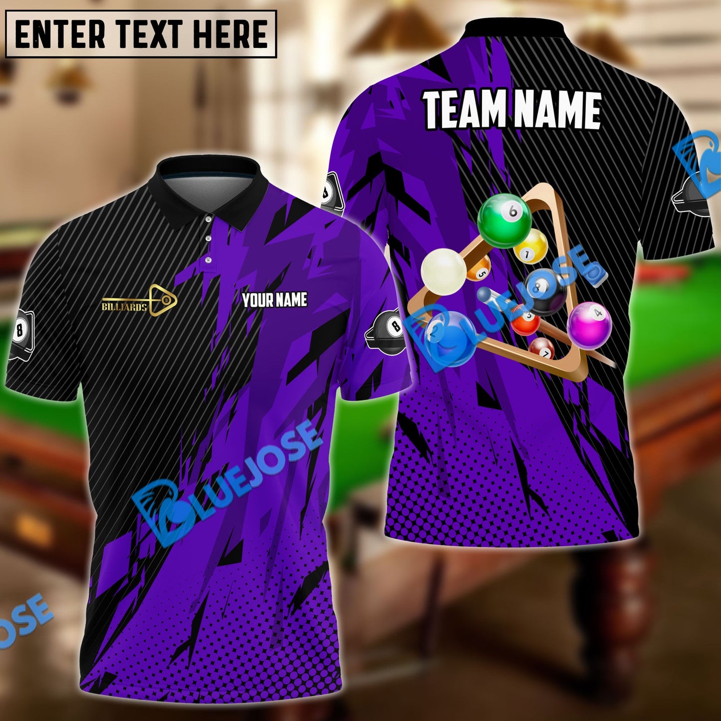 Frenzidea Billiards Ball 8 Champion Personalized Name, Team Name Unisex Shirt ( 6 Colors )