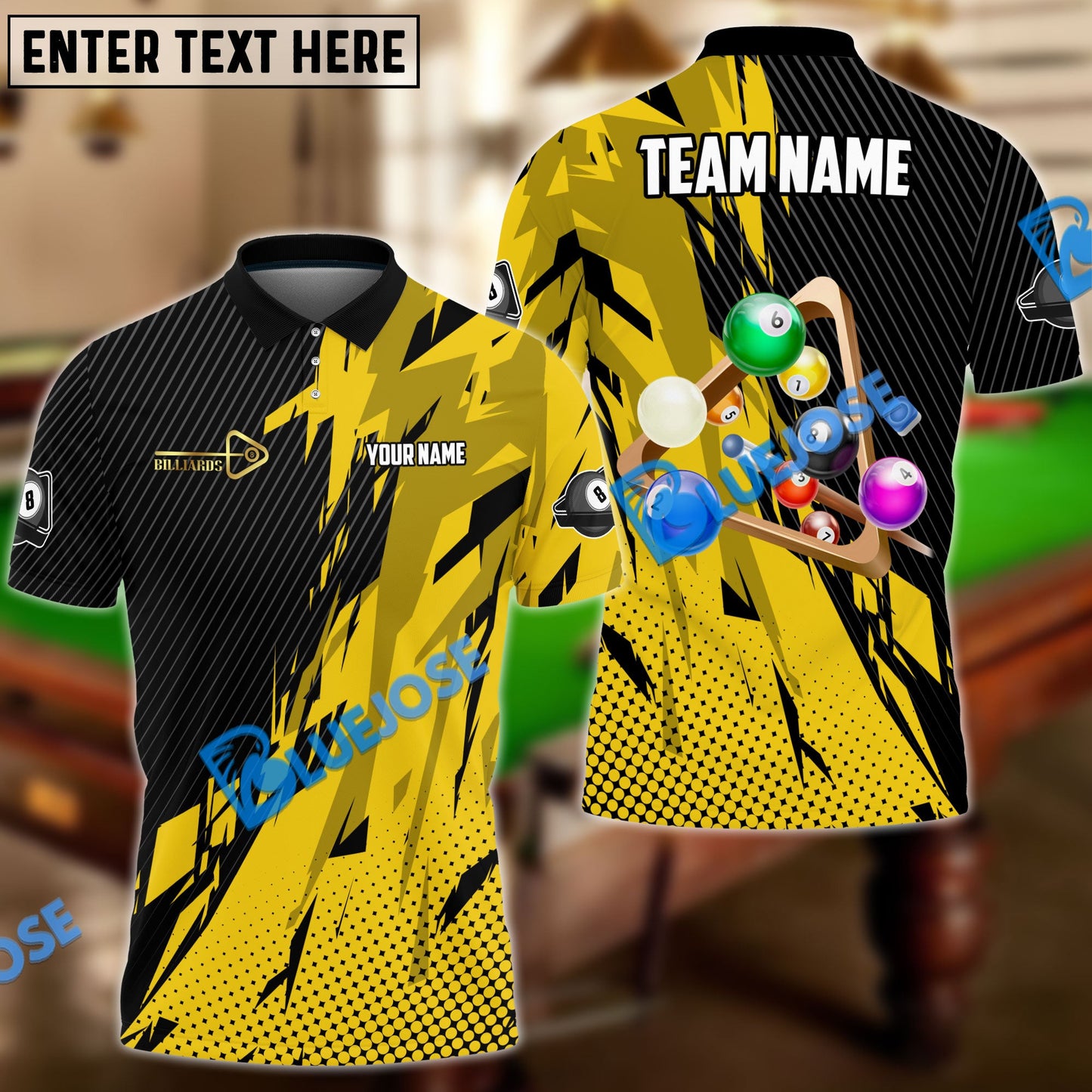 Frenzidea Billiards Ball 8 Champion Personalized Name, Team Name Unisex Shirt ( 6 Colors )