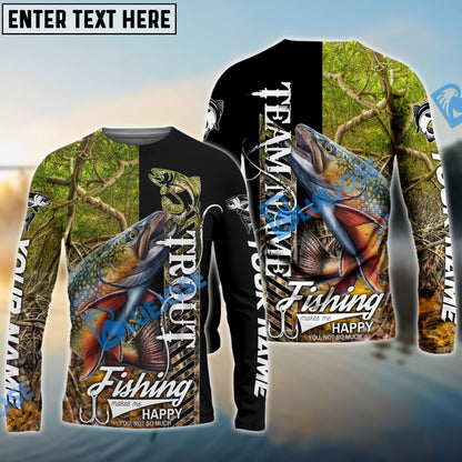 Frenzidea Trout Fishing Jungle Camo Custom Name & Team Name 3D Shirts