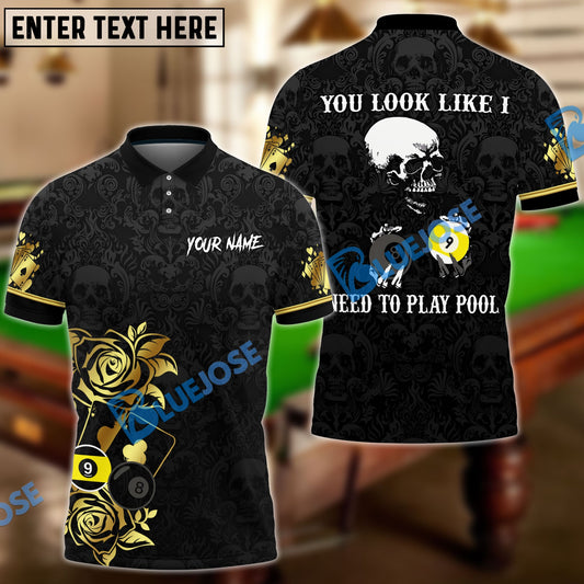Frenzidea Billiards Poker Skull Personalized Name Unisex Shirt ( 6 Colors )