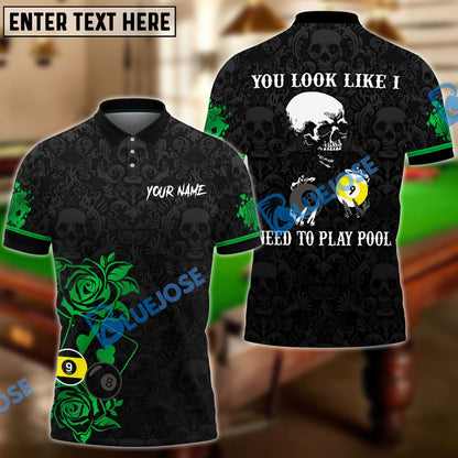 Frenzidea Billiards Poker Skull Personalized Name Unisex Shirt ( 6 Colors )