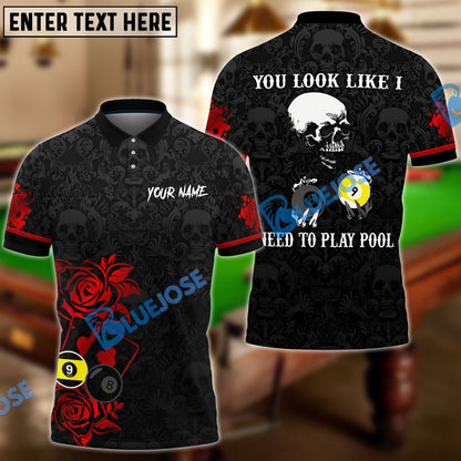 Frenzidea Billiards Poker Skull Personalized Name Unisex Shirt ( 6 Colors )