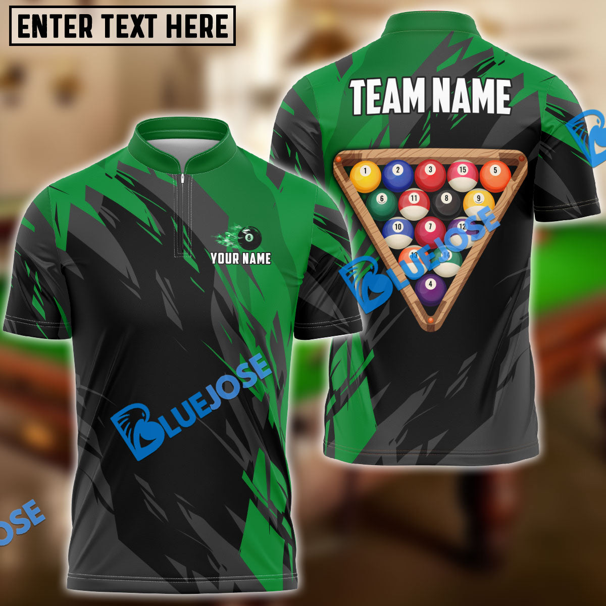 Frenzidea Billiards Ball 8 Victory Rack  Personalized Name, Team Name Unisex Shirt ( 6 Colors )