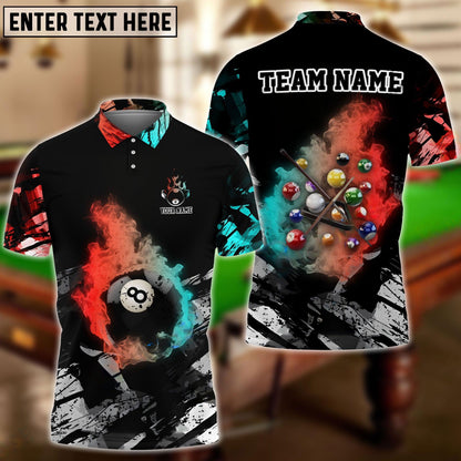 Frenzidea Billiards Ball 8 Dust Flame Personalized Name, Team Name Unisex Shirt ( 4 Colors )