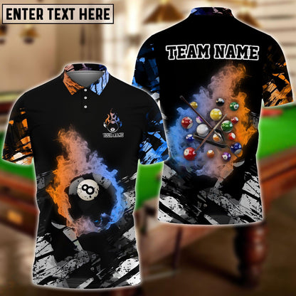 Frenzidea Billiards Ball 8 Dust Flame Personalized Name, Team Name Unisex Shirt ( 4 Colors )