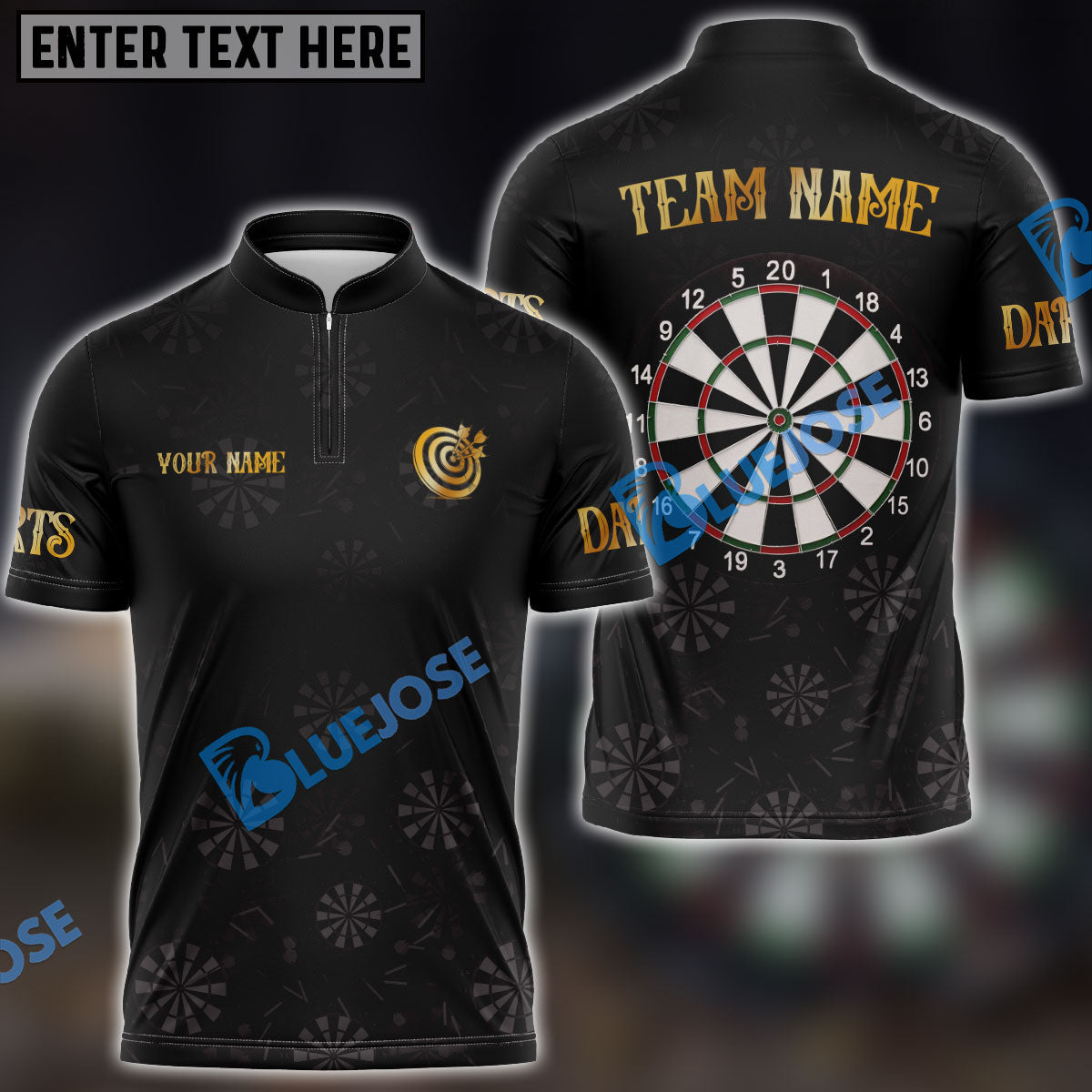Frenzidea Darts Golden Time Personalized Name, Team Name 3D Shirt (4 Colors)