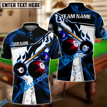 frenzidea Billiards Ball 8 Dark Flame Stroke Personalized Name, Team Name Unisex Shirt ( 6 Colors )