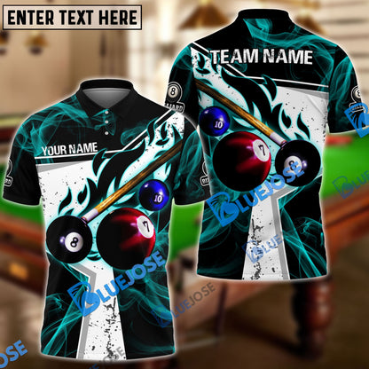 frenzidea Billiards Ball 8 Dark Flame Stroke Personalized Name, Team Name Unisex Shirt ( 6 Colors )