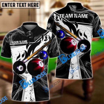 frenzidea Billiards Ball 8 Dark Flame Stroke Personalized Name, Team Name Unisex Shirt ( 6 Colors )