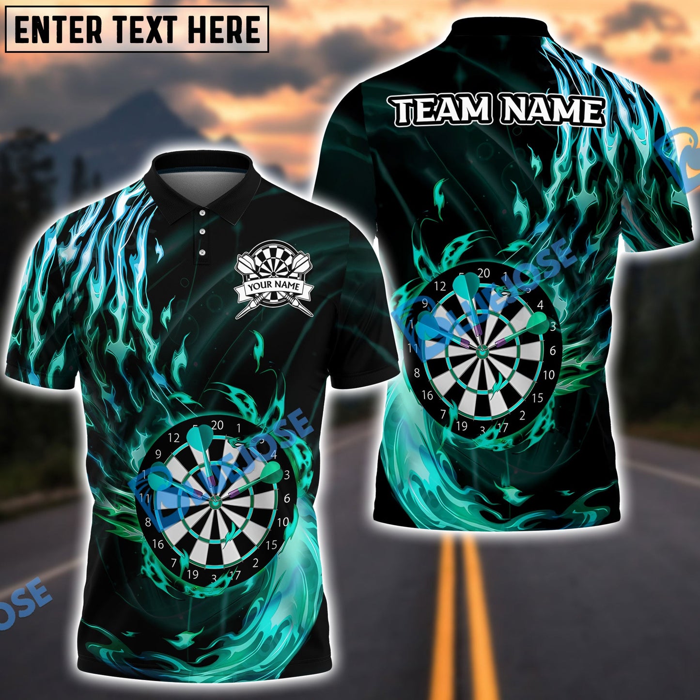 Frenzidea Darts Fire Claws Personalized Name, Team Name 3D Shirt (4 Colors)