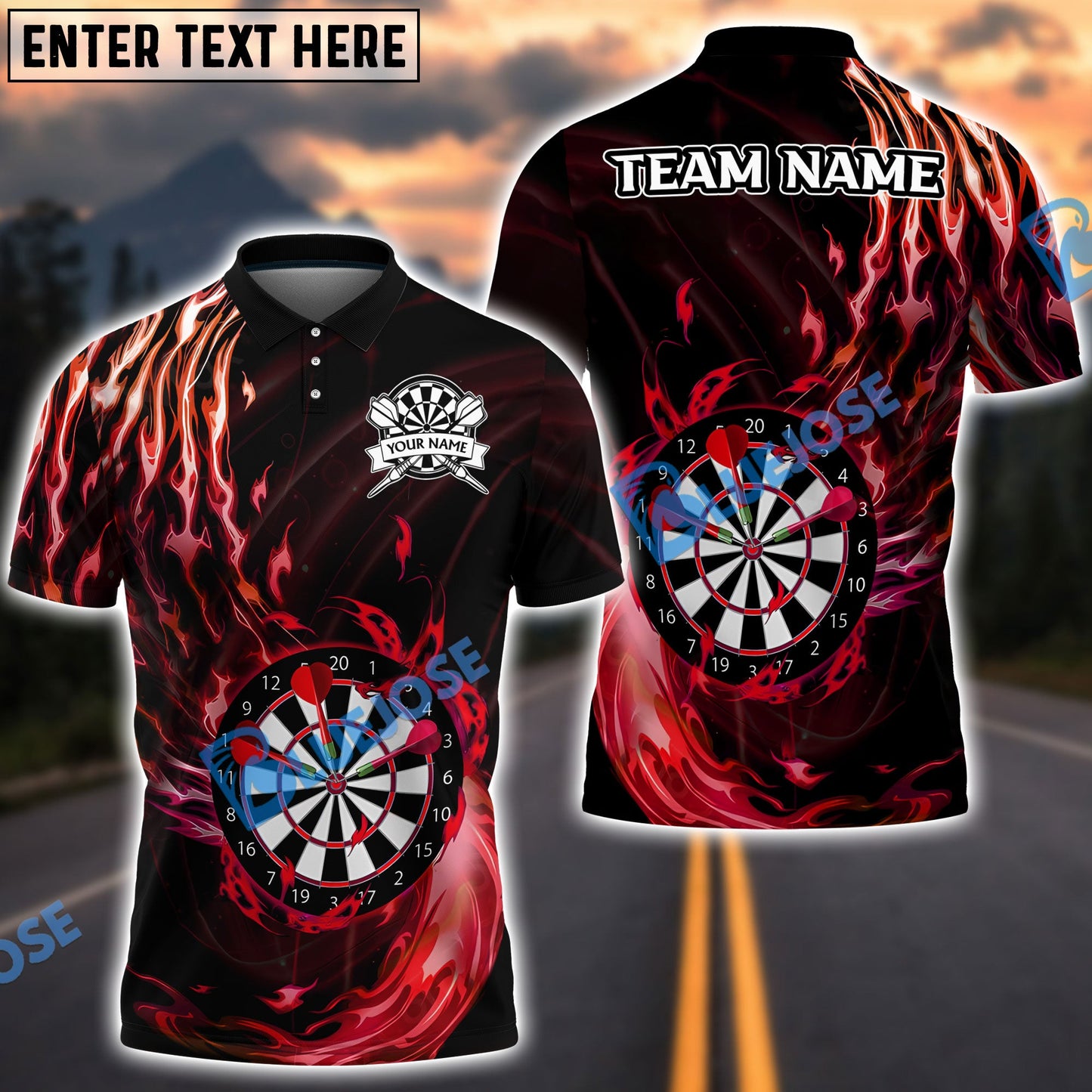 Frenzidea Darts Fire Claws Personalized Name, Team Name 3D Shirt (4 Colors)