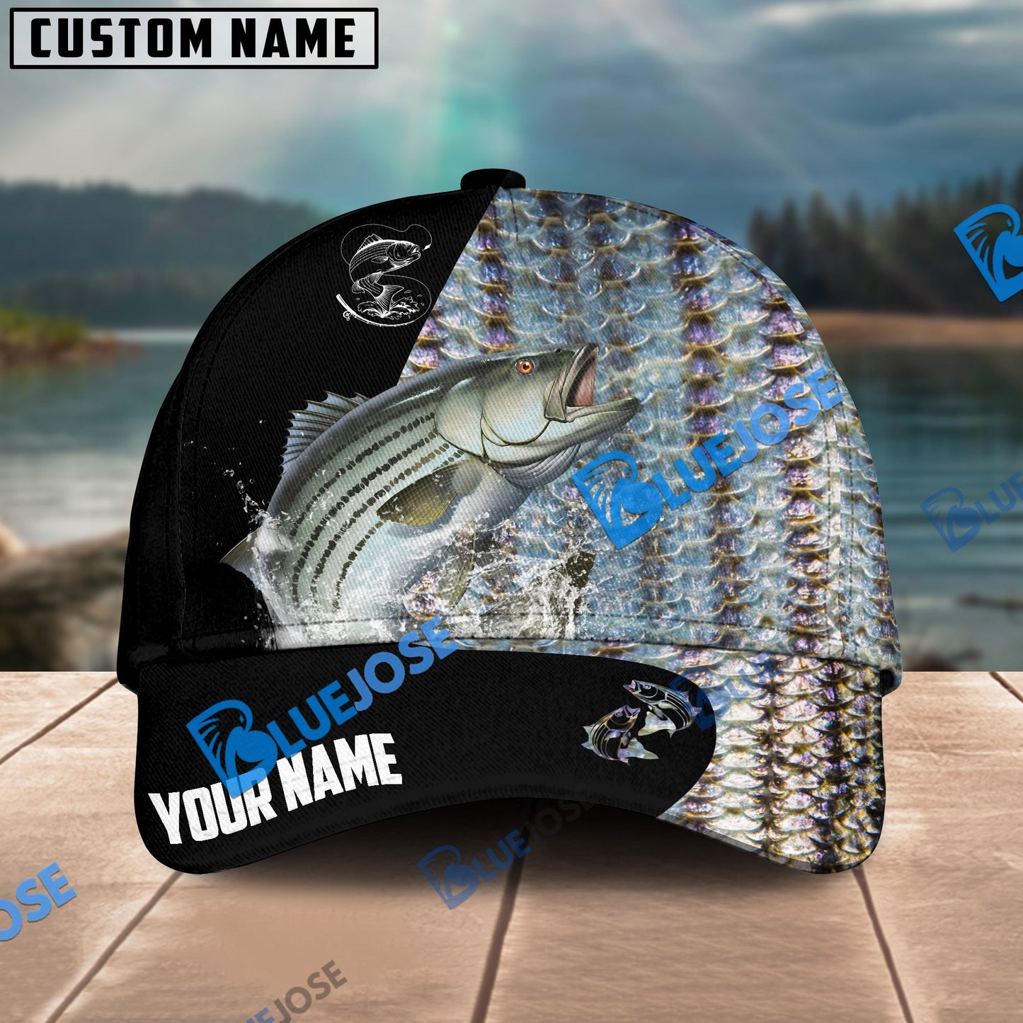 frenzidea Personalized Striped Bass Fishing Classic Cap