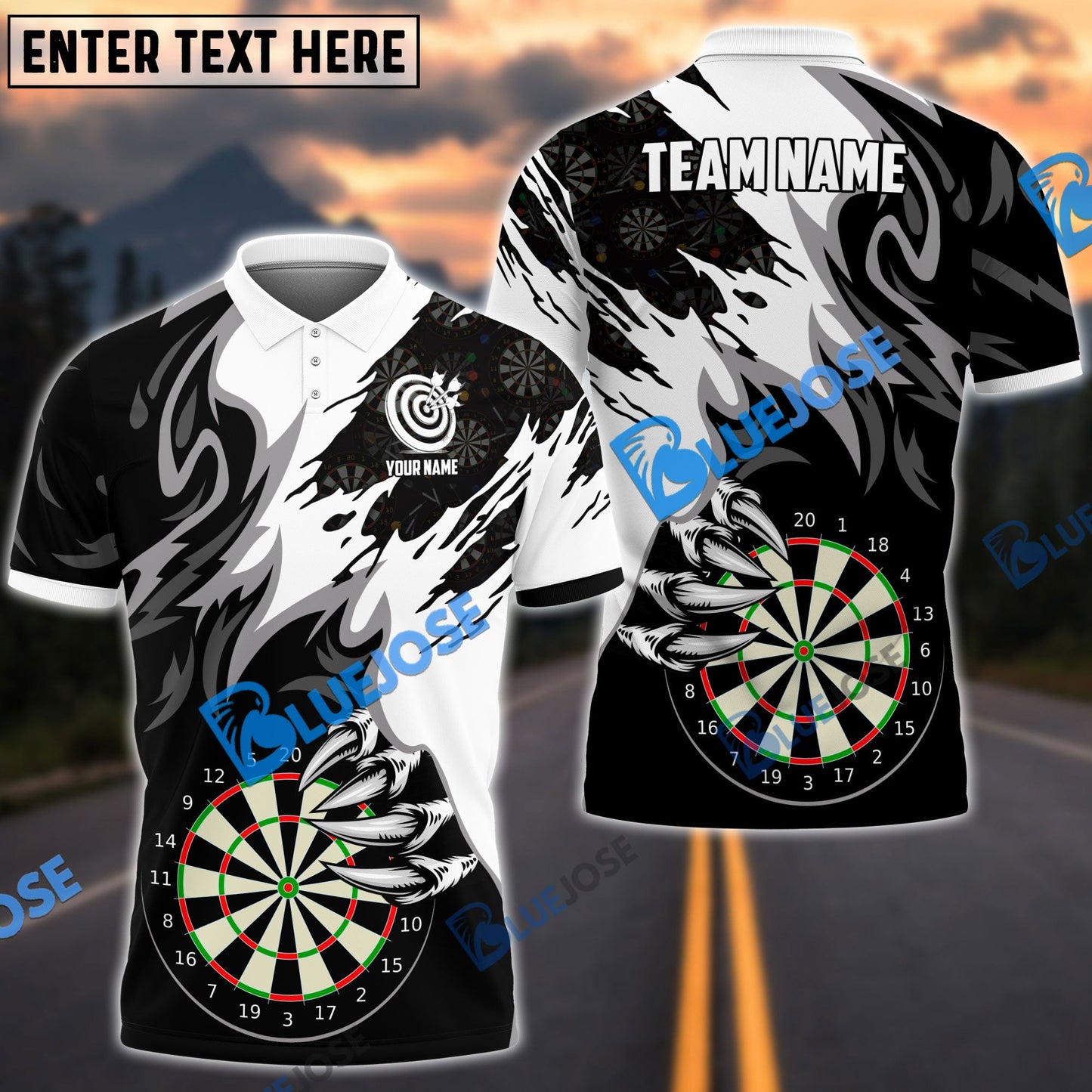 frenzidea Darts Board Claws Of Devil Personalized Name, Team Name 3D Shirt (4 Colors)