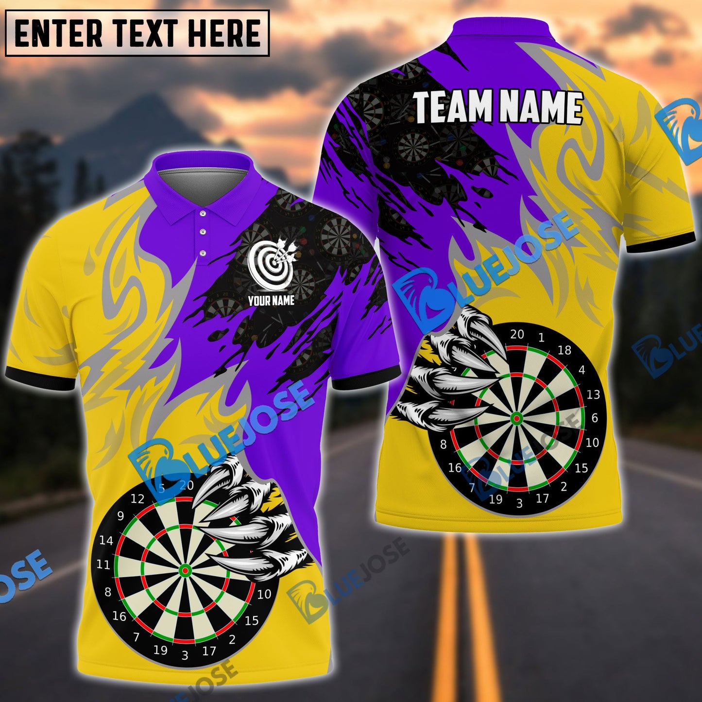 frenzidea Darts Board Claws Of Devil Personalized Name, Team Name 3D Shirt (4 Colors)
