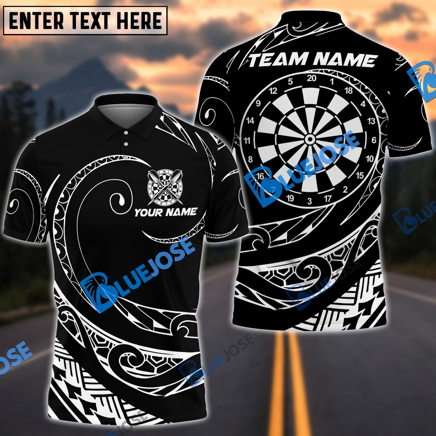 Frenzidea Darts Hawaii Polynesian Personalized Name, Team Name 3D Shirt (4 Colors)