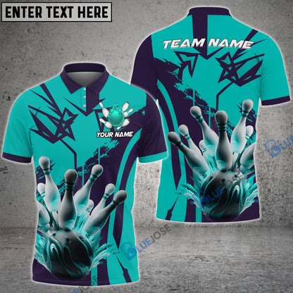 Frenzidea Bowling And Pins Legendary Throw Customized Name 3D Shirt (4 Colors)