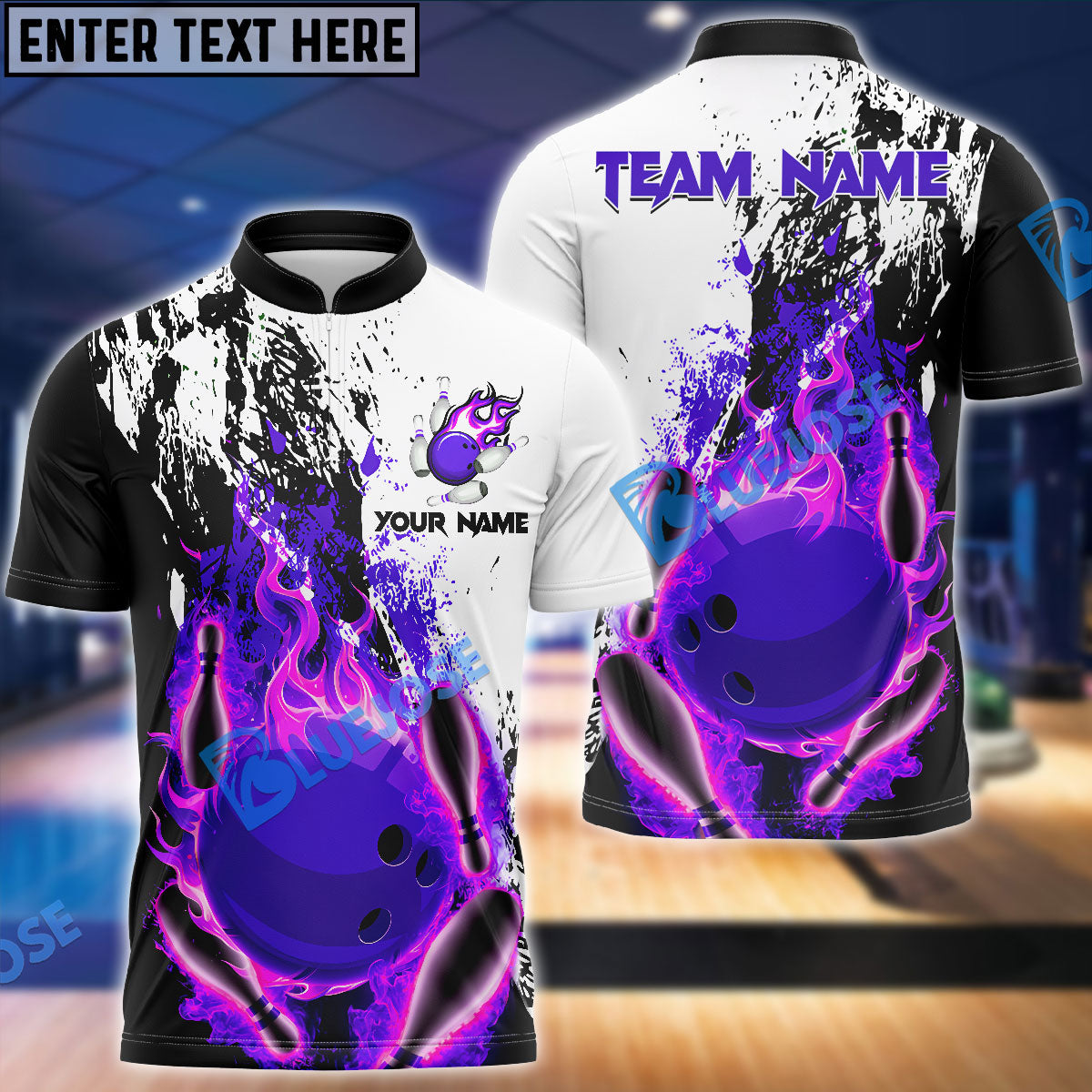 Frenzidea Bowling And Pins Burned Fiercely Customized Name 3D Shirt (5 Colors)