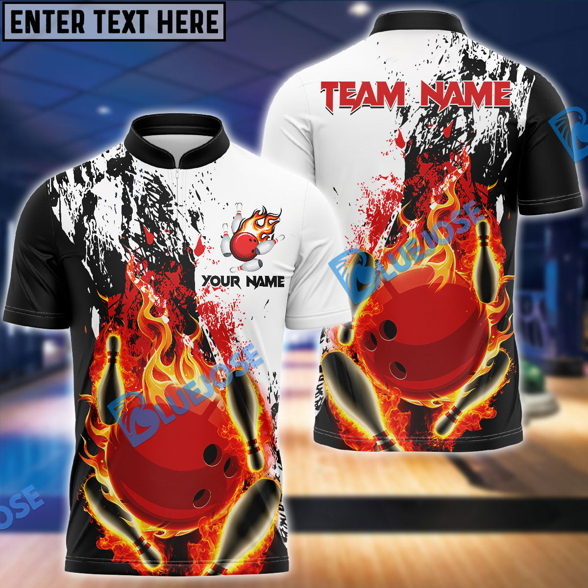 Frenzidea Bowling And Pins Burned Fiercely Customized Name 3D Shirt (5 Colors)