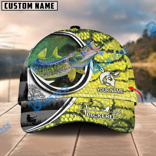 Frenzidea Custom Name Chain Pickerel Fishing Hook Skin Cap
